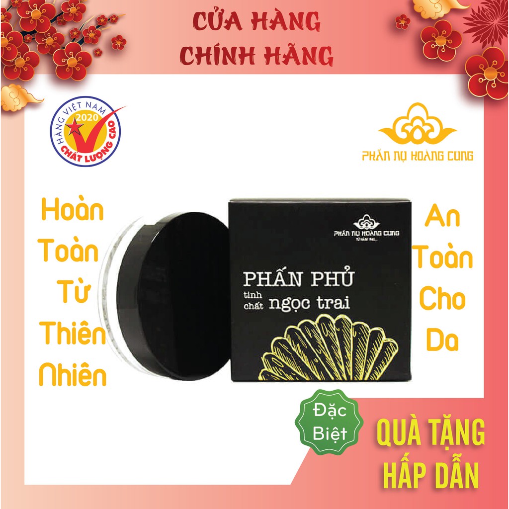 Phấn Phủ Kiềm Dầu, Phấn Phủ Ngọc Trai Màu Trắng Phấn Nụ Hoàng Cung 25gr