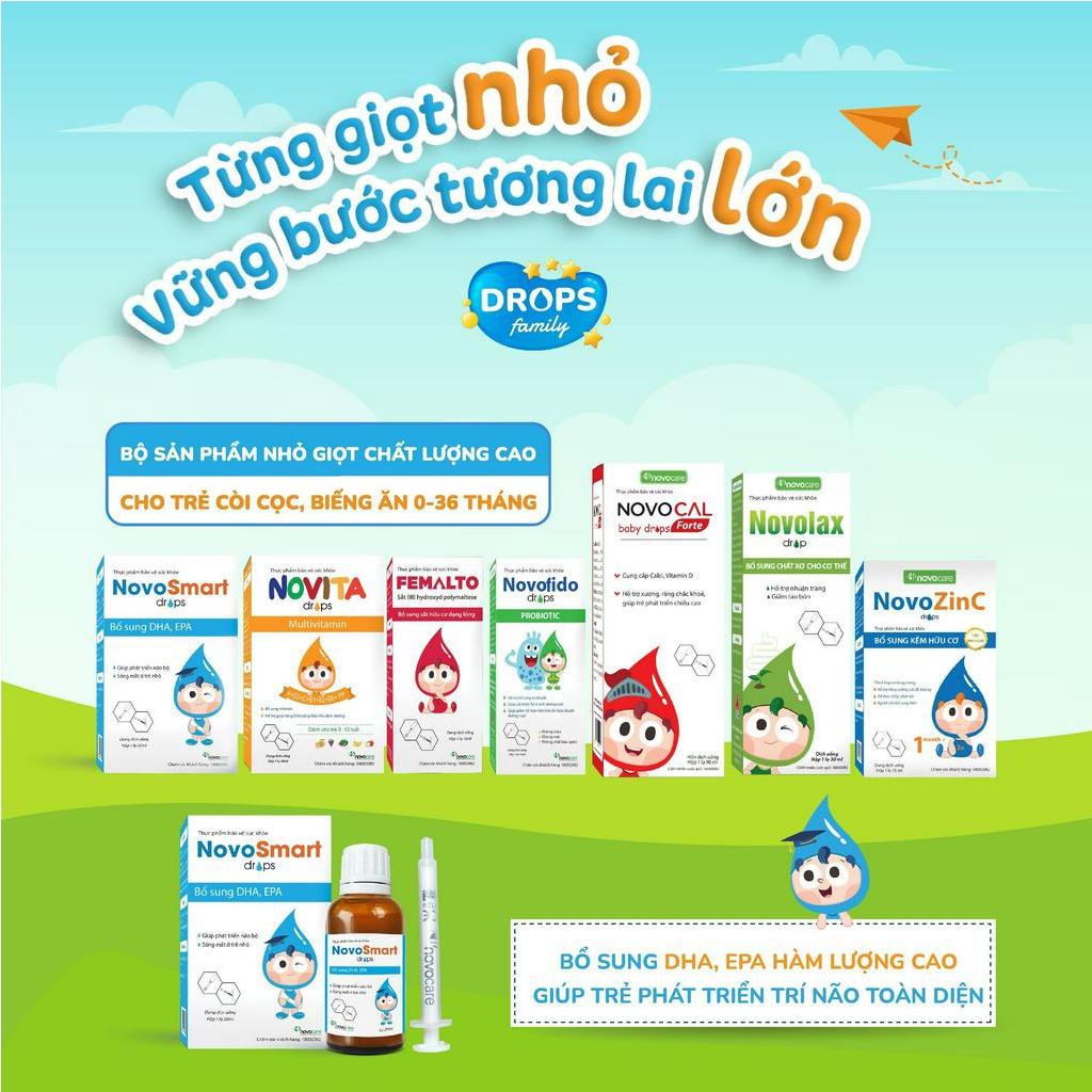 DHA cho bé Novocare - NovoSmart DHA nhỏ giọt, không tanh, giúp bé phát triển trí não toàn diện