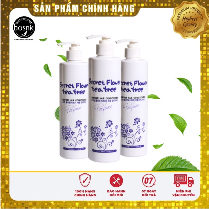 Dầu Xả Phục Hồi Hư Tổn Hương Hoa BOSNIC 500ML-SECRET FLOWER TEA TREE PERFUME HAIR CONDITIONER
