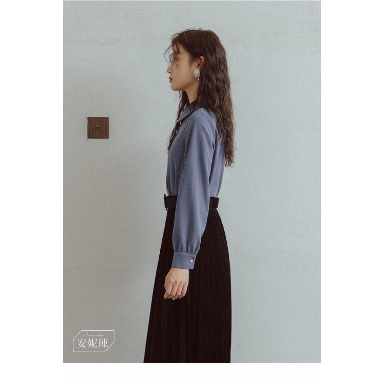 Áo Sơ Mi Tay Dài Phong Cách Pháp Thời Trang Mùa Đông Cho Nữ
