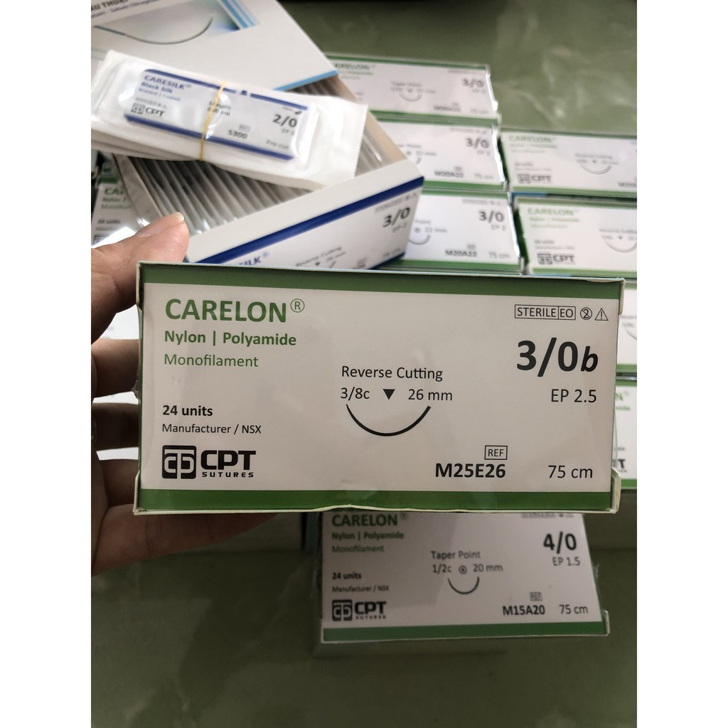 Chỉ phẫu thuật Nylon CPT (1/0, 2/0, 3/0, 4/0, 5/0, 6/0, 7/0, 8/0)
