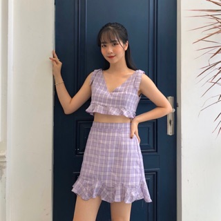 Set Áo Croptop Chân Váy