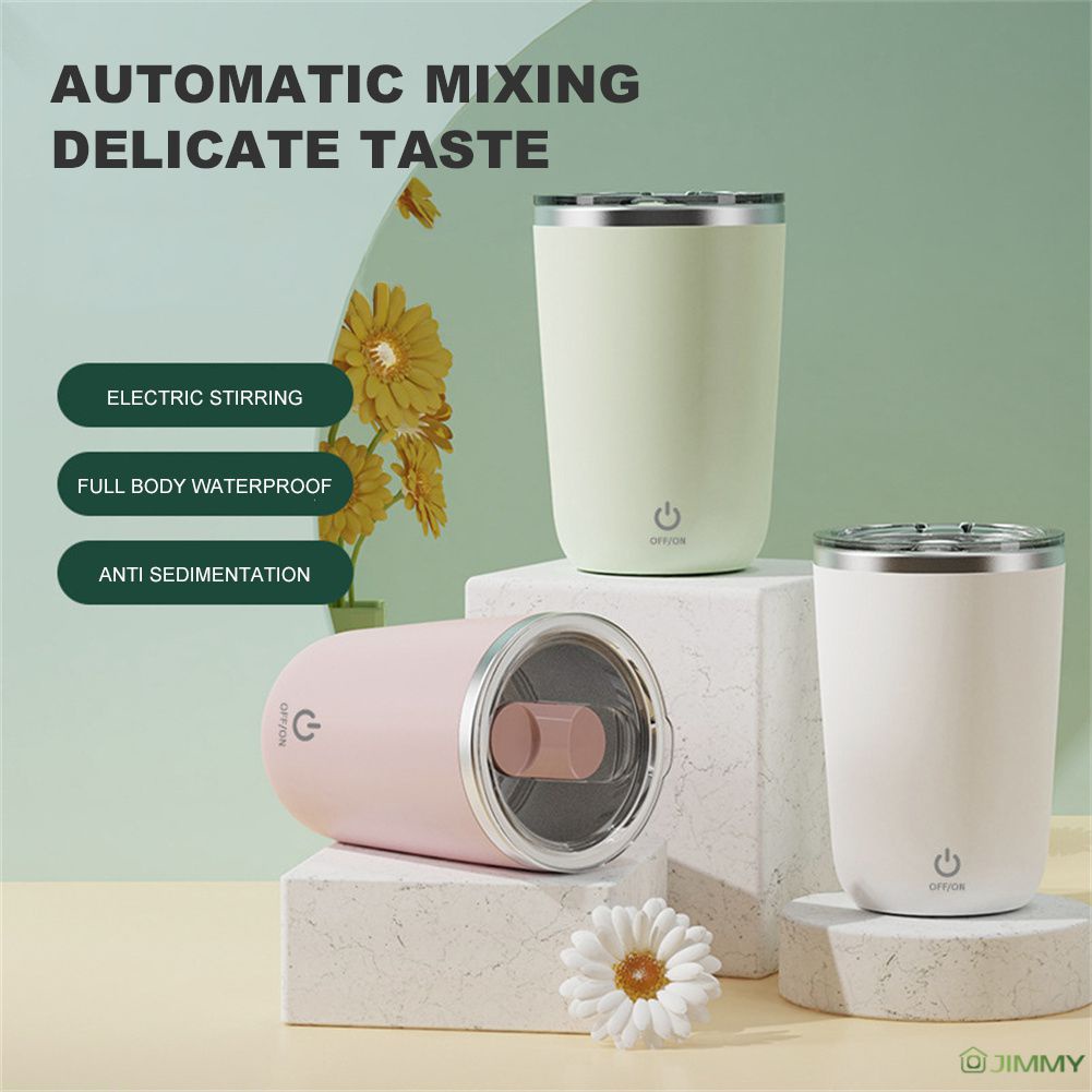 ღ 350Ml Điện Cốc Tự Khuấy Usb Sạc Điện Lười Từ Stirring Mug Thép Không Gỉ 304 Cà Phê Sữa Protein máy Trộn
