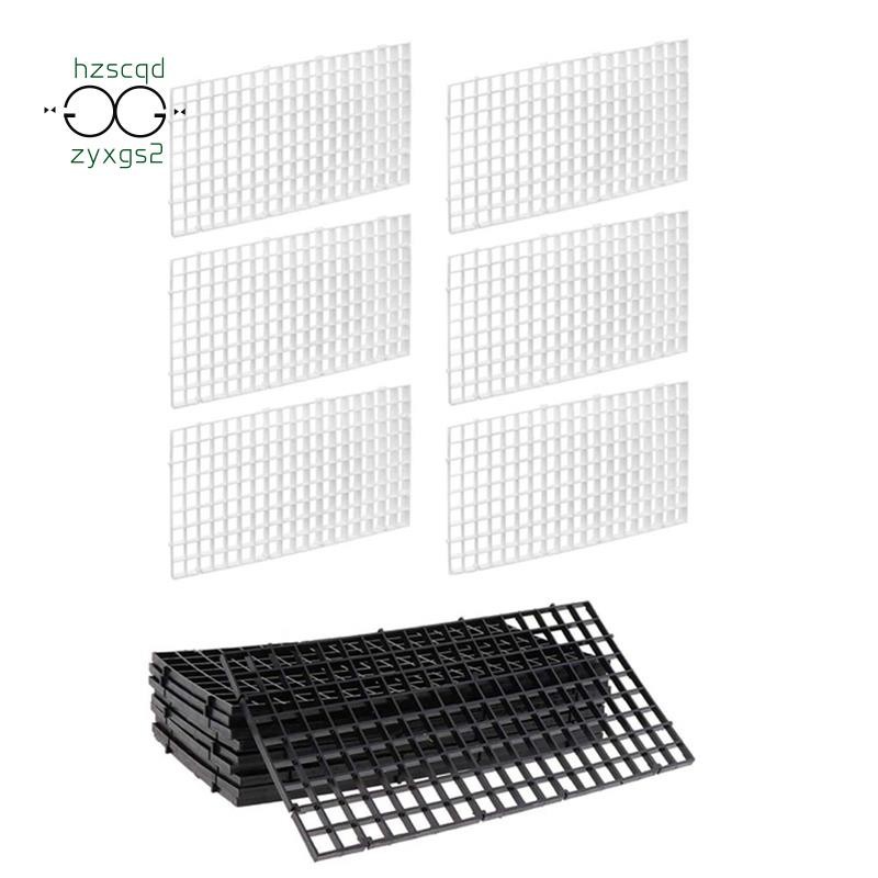 22 Pcs Grid Divider Tray Isolate Board Tank Bottom Filter Tray Aquarium Crate, 12 Pcs Transparent White & 10 Pcs Black