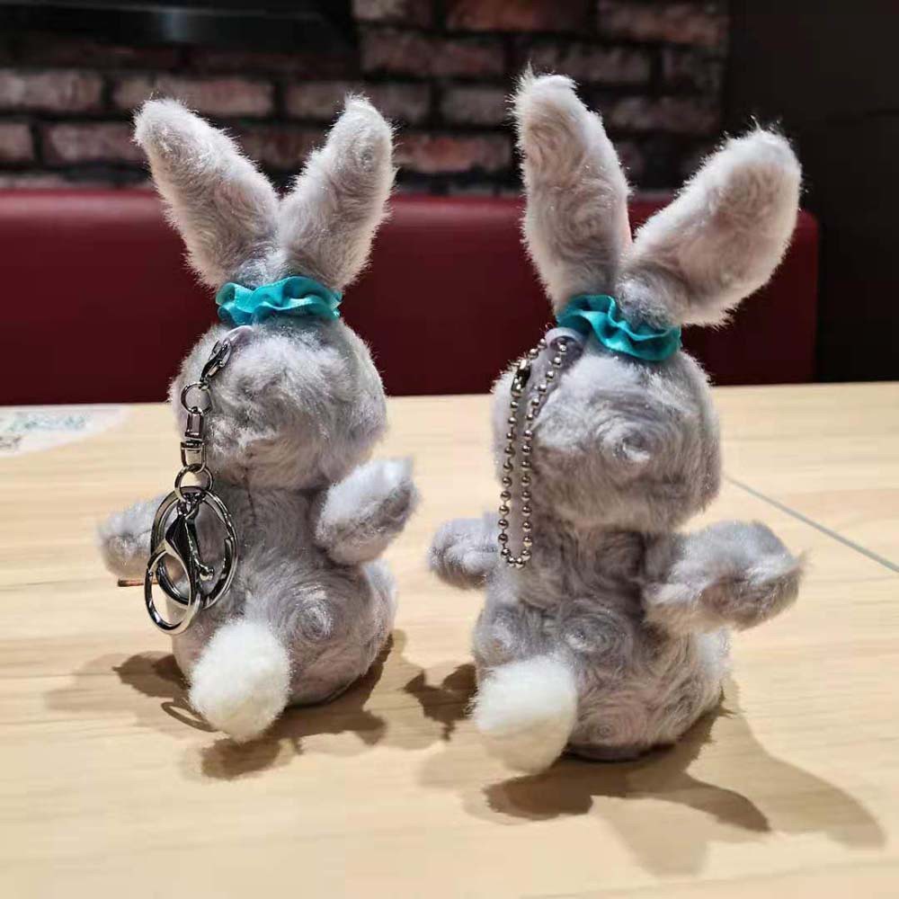 Móc chìa khóa hình thỏ nhồi bông dễ thương đáng yêu