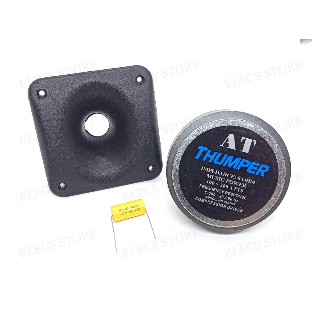 Bộ Loa Treble Kèn 450 + Họng Kèn Vuông 12cm x 12cm + Tụ Loa Treble 2.2uF