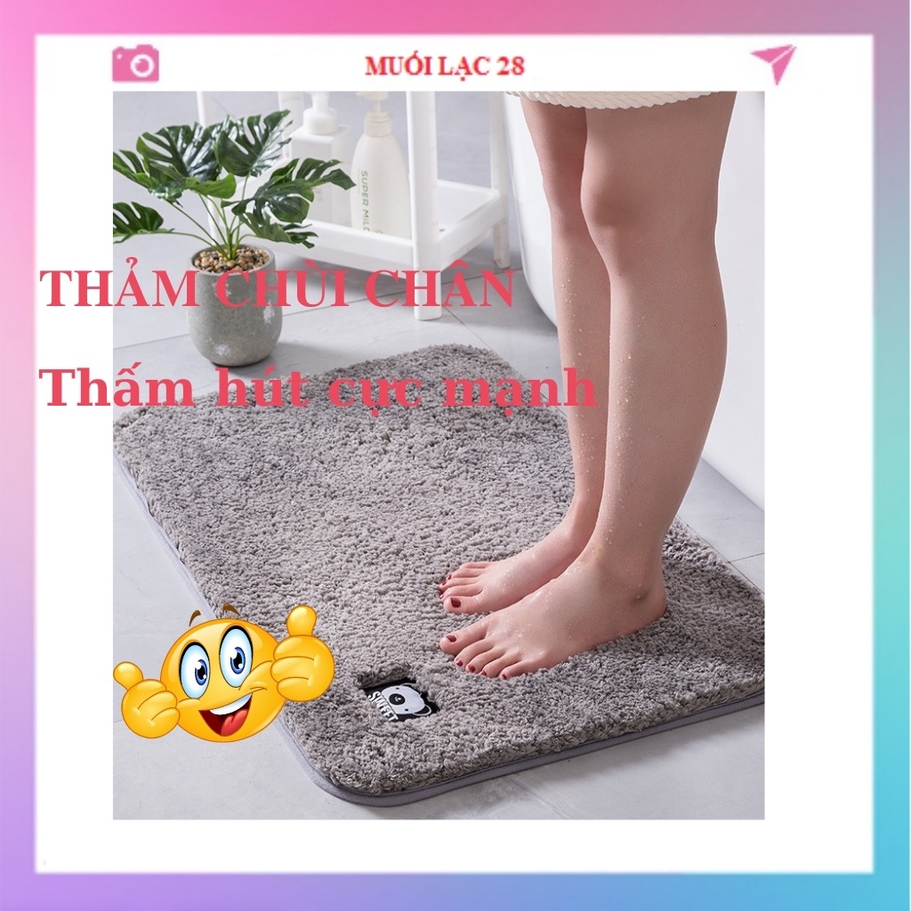 Thảm chùi chân nhà tắm nhà bếp hình BÀN CHÂN chống trượt - thảm lau chân đẹp san hô cao cấp MUL30