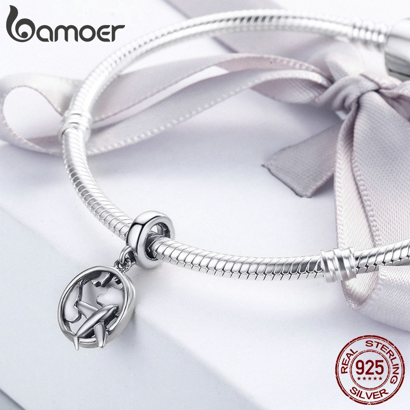 BAMOER Mặt Vòng cổ Bạc 925 Hình Máy Bay