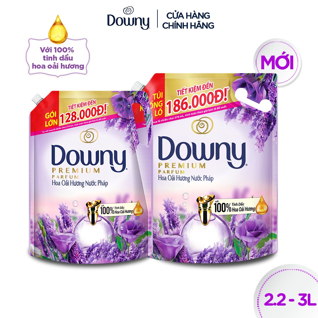 Nước xả vải Downy hương hoa Oải Hương nước Pháp (2.2L/3L)