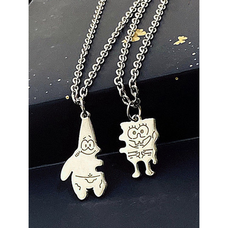 Vòng Cổ Kim Loại Hình Spongebob Và Patrick