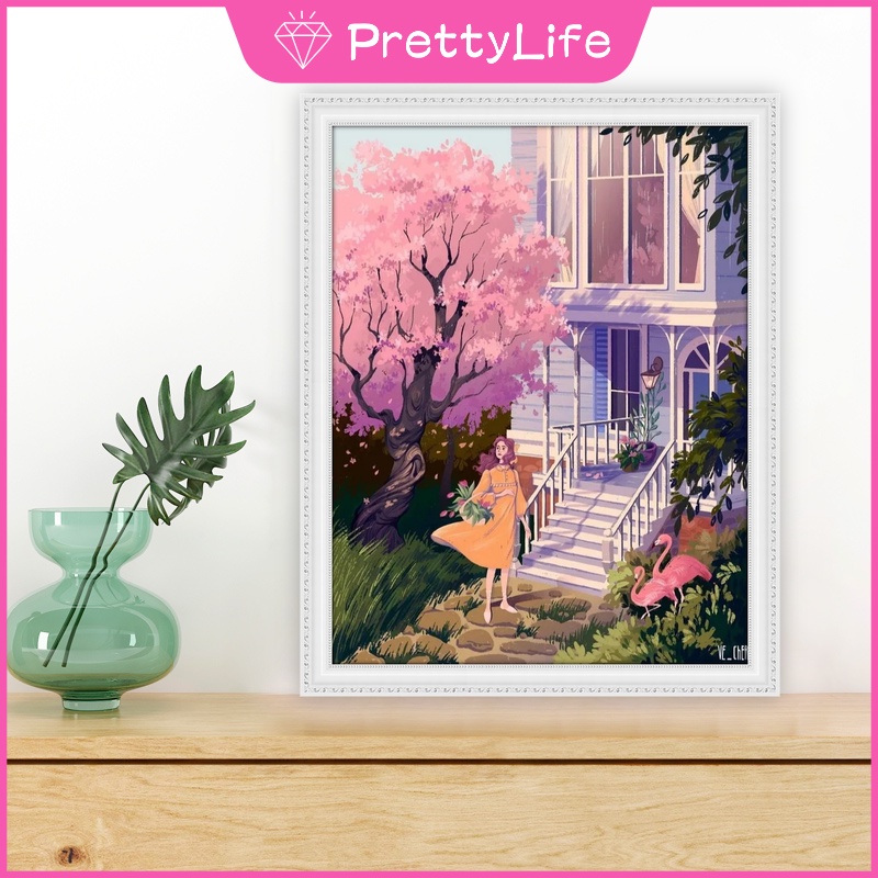 Bộ Tranh Đính Đá 5D Tự Làm Họa Tiết Cuộc Sống Thoải Mái Kích Thước 30x40cm/40x50cm Tiện Dụng