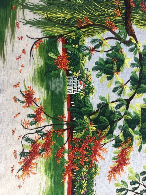 Tranh thêu tay phong cảnh Tháp Phượng Liễu 35x50cm