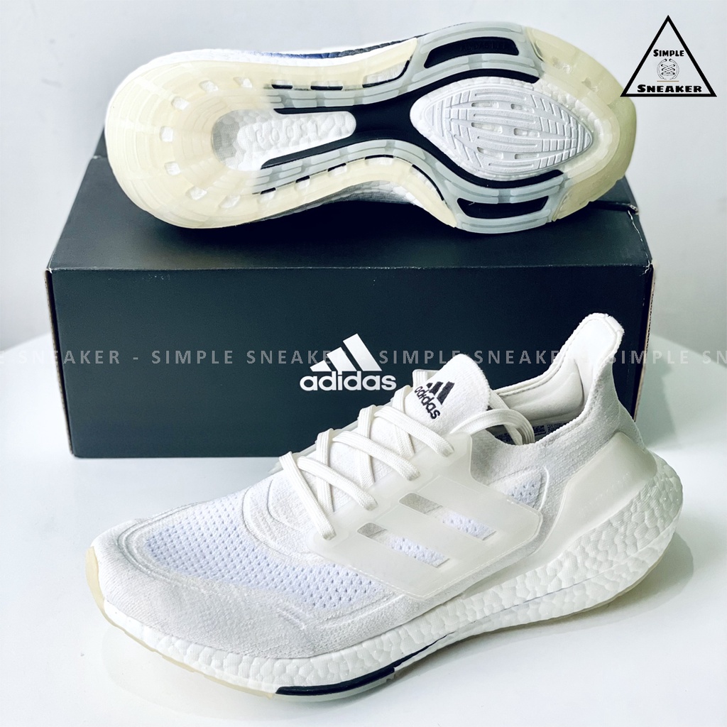 Giày Adidas Ultraboost 21 Cream White Chính Hãng💙SIMPLE SNEAKER💙 Giày Chạy Bộ Ultra Boost 21 Màu Trắng Thể Thao Nam Nữ