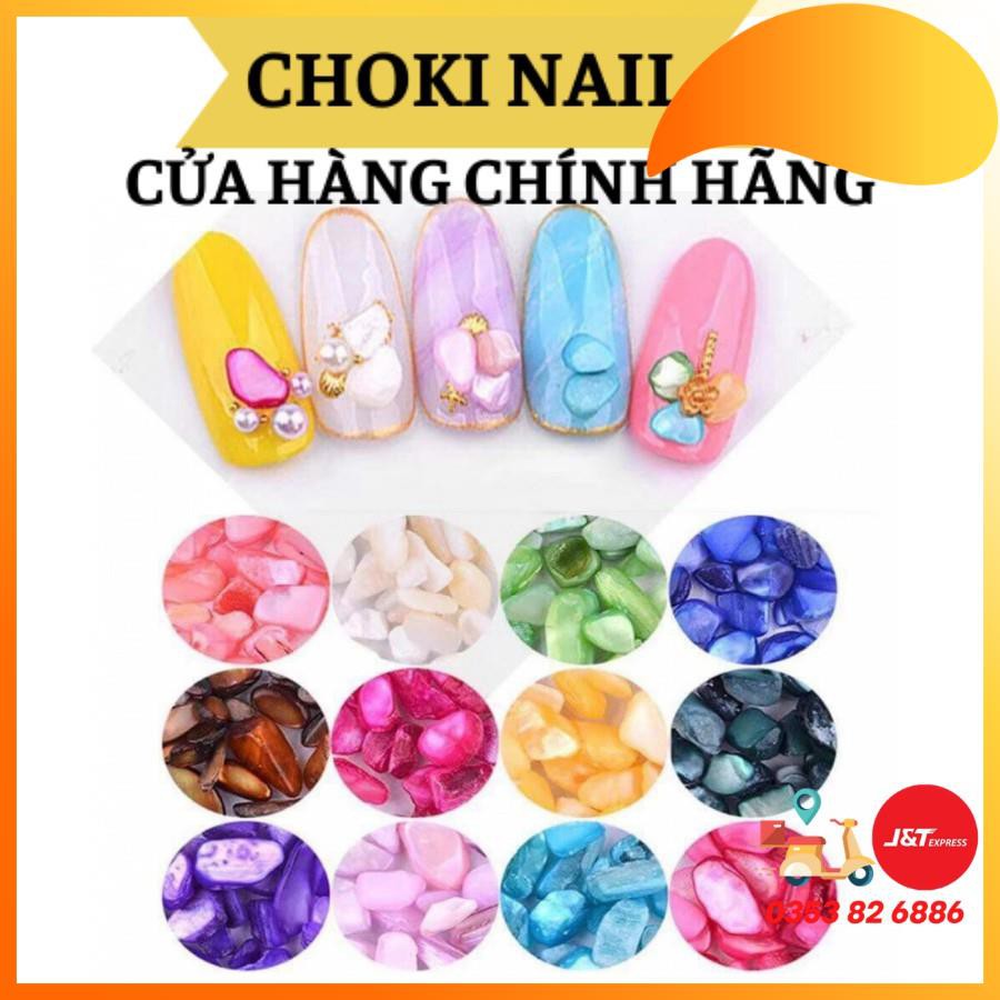 [Hàng cao cấp] Sét xà cừ sỏi 12 màu trang trí móng nail tự nhiên