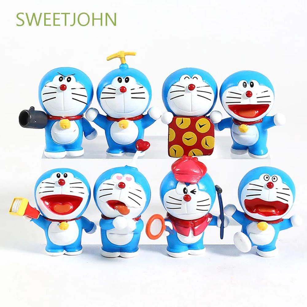 Set 8 Mô Hình Đồ Chơi Nhân Vật Hoạt Hình Doraemon Mini Bằng Pvc