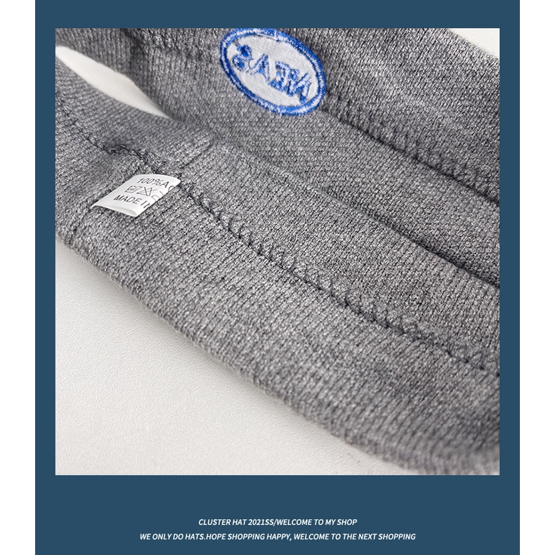 Băng đô len bản rộng in chữ phong cách Nhật Bản thời trang thu đông cho nữ