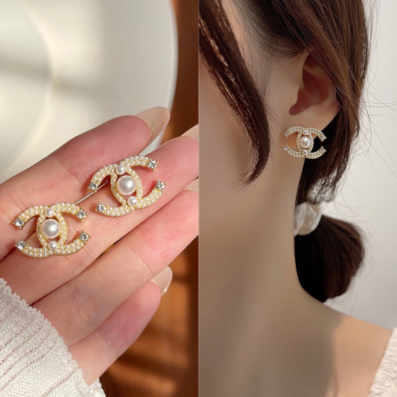 Bông Tai Mạ Bạc 925 Đính Ngọc Trai Cao Cấp Sang Trọng