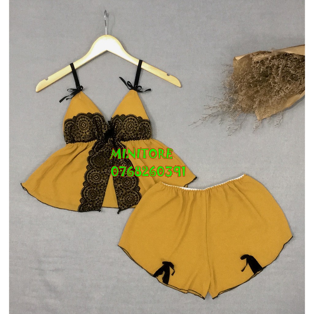[DƯỚI 55KG] BỘ VOAN CROPTOP CÓ MÚT, PHỐI REN VOAN MỎNG  MÁT MẶC NGỦ SEXY - HÀNG XƯỞNG NHÀ MAY ĐƯỜNG MAY KỸ