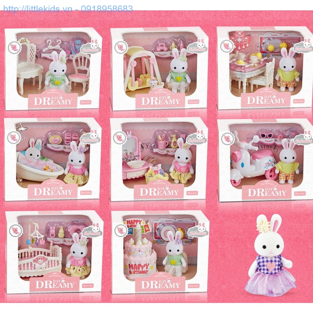 Comb Bộ Búp Bê Nhà Thỏ Mini Quiet Time YASINI - No.6621
