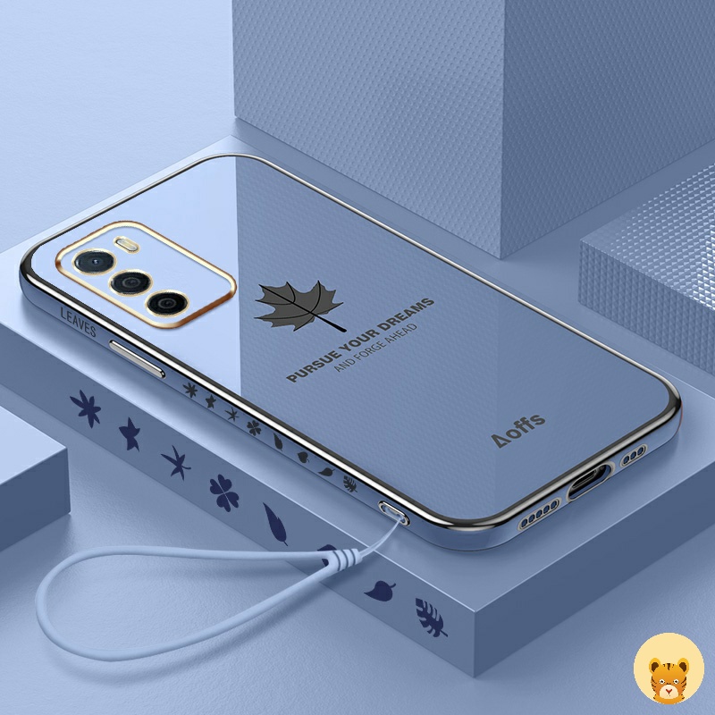 Ốp Điện Thoại Mạ Điện Trơn Mịn Sang Trọng Có Dây Đeo Cho Oppo A16