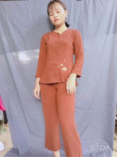 Bộ lam đi chùa vải đũi