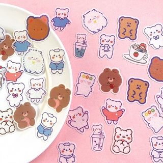 Sticker hình dán gấu dễ thương (set 40 miếng) ST001