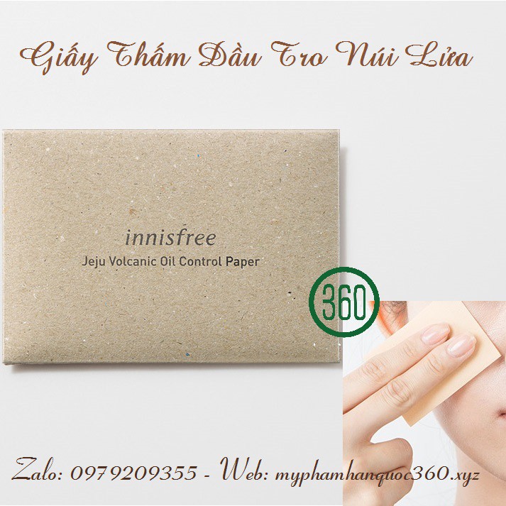 [mẫu mới] Giấy Thấm Dầu Innisfree Jeju Volcanic Oil Control Paper 50 tờ