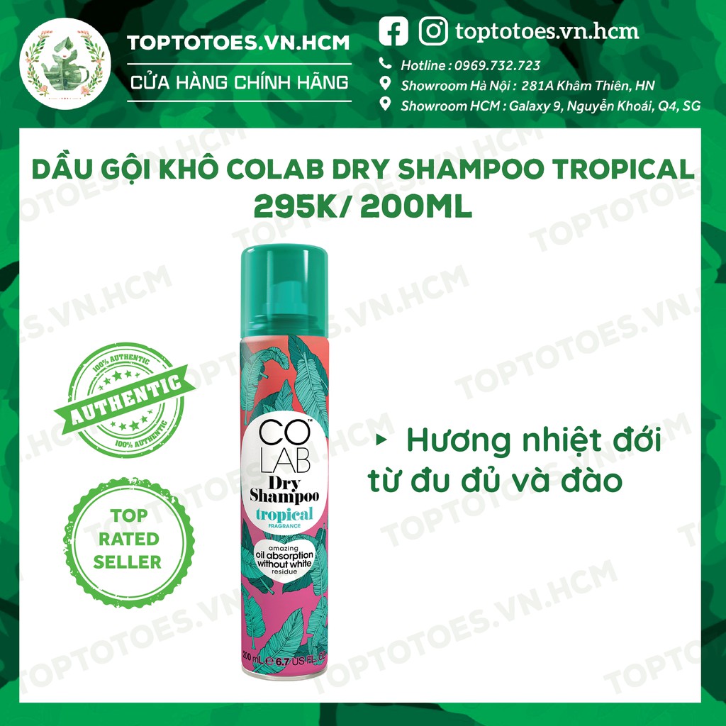 Xịt gội khô Colab Dry Shampoo giữ tóc sạch, bồng bềnh