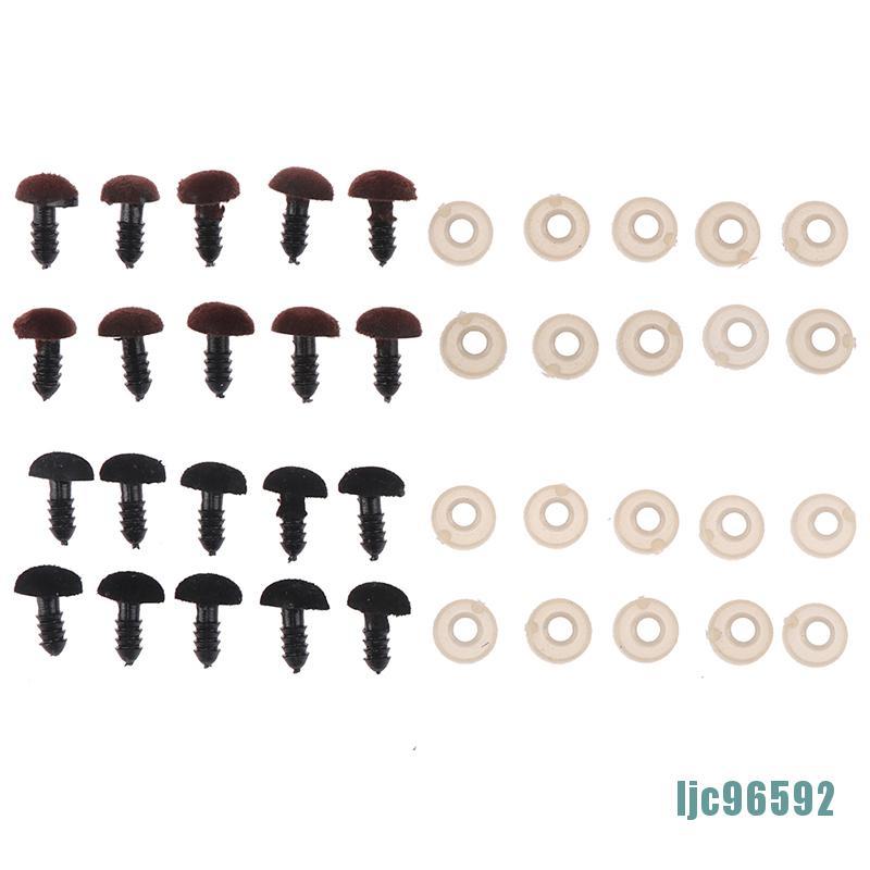 Set 10 Mũi Thú Bông Màu Đen 9x11mm Ljc96592