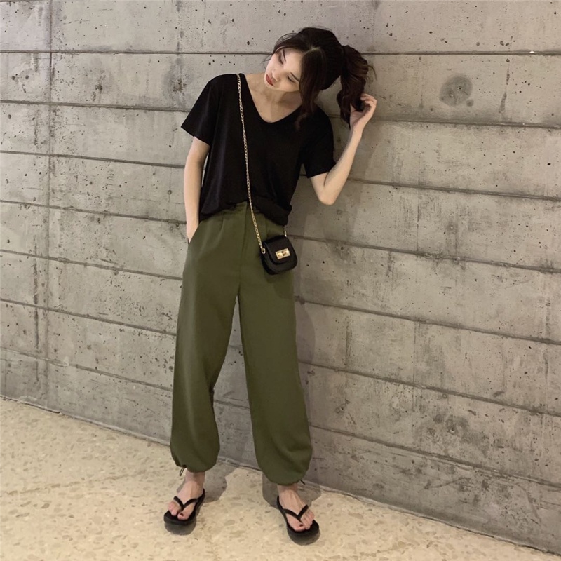 Áo thun ngắn tay dáng rộng phong cách Hàn Quốc  mới cho nữ 44837