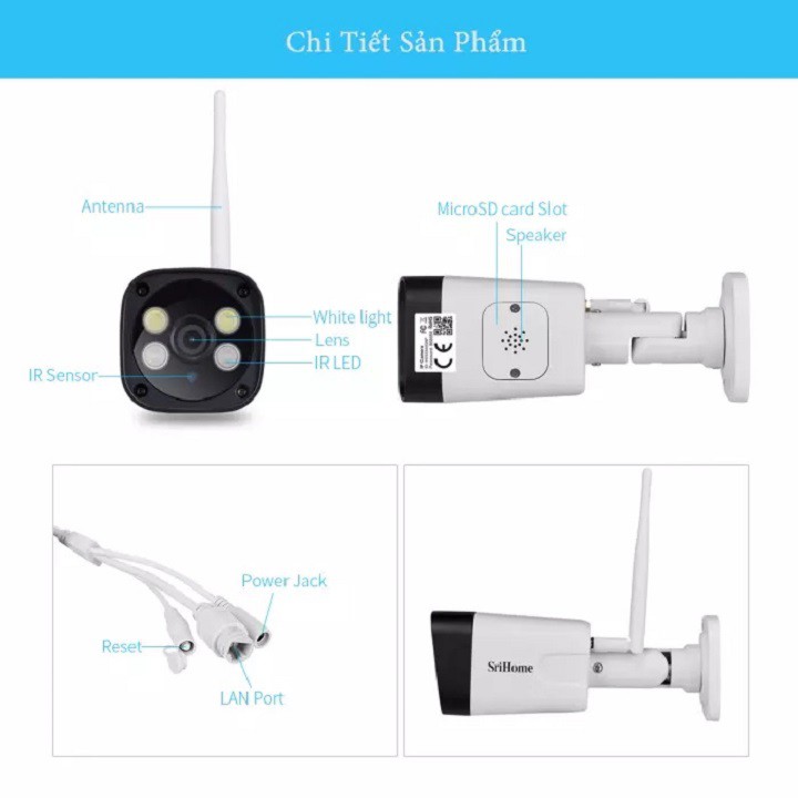 Camera Wifi Srihome Ngoài Trời SH035 3.0