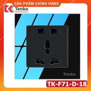 [ Chính Hãng ] Ổ Cắm Đôi 3 Chấu Âm Tường Mặt Kính Cường Lực Cao Cấp TK-F71-D-18 Màu Đen