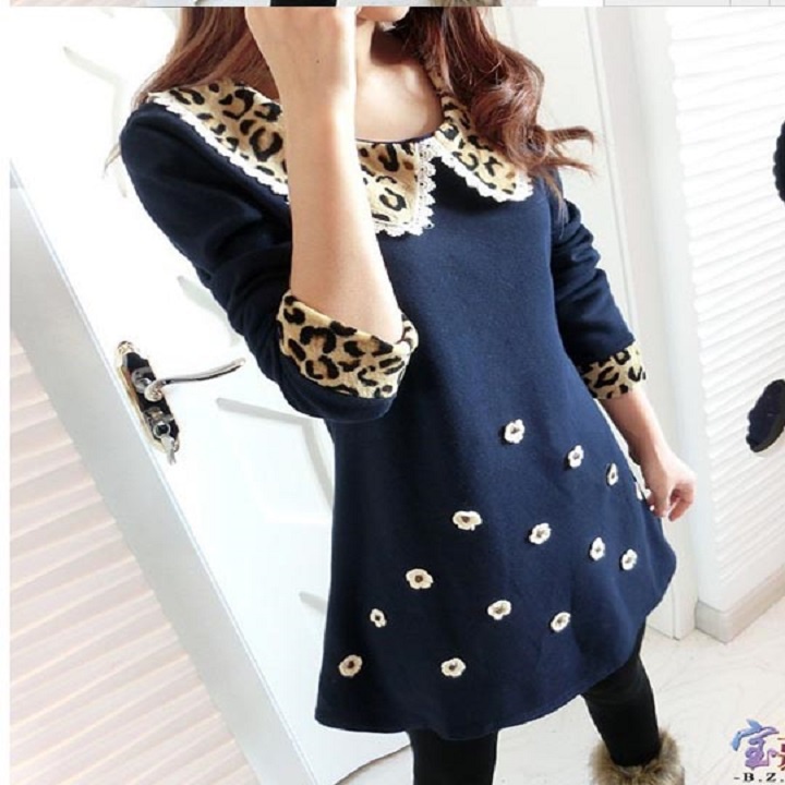 Đầm dạo phố cổ peter pan da beo Mã: DA3777