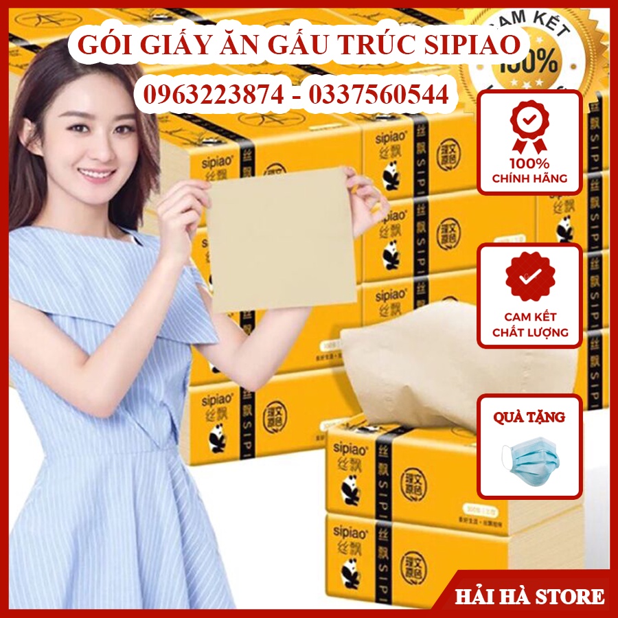 [100% CHÍNH HÃNG] THÙNG 30 GÓI GIẤY ĂN GẤU TRÚC SIPIAO 6021 NỘI ĐỊA TRUNG