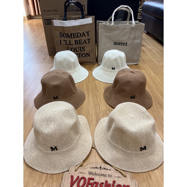 Set Túi Mũ Cói Đi biển chụp hình_Túi cói Nón Cói siêu xinh