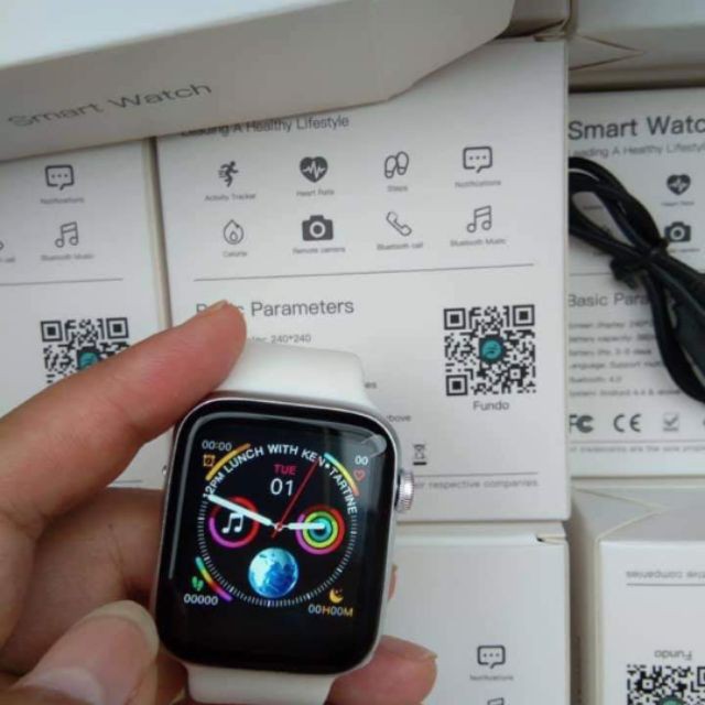 Đồng hồ thông minh W34 seri 4 kết nối bluetooth kiểu dáng apple watch,đo nhịp tim