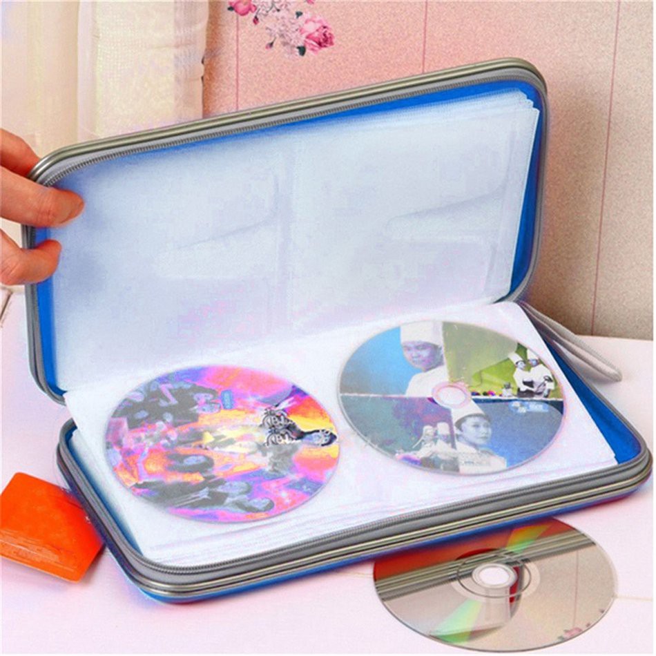 Zipper Closure Disc Storage Case 80 PCS CD VCD DVD Holder Portable Hard Box sunnyfun