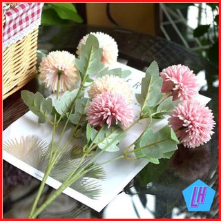 (chọn màu ) Hoa giả trang trí để bàn treo tường mẫu hoa hành tây ,bồ công anh, cúc loại đẹp 1 cành 3 bông