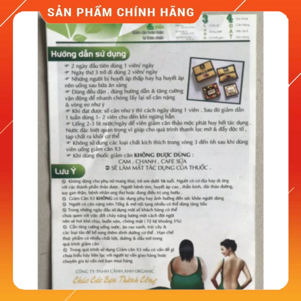Viên Giảm Cân X3 Đông Y Mộc Linh .Cam kết 100% hàng chuẩn.