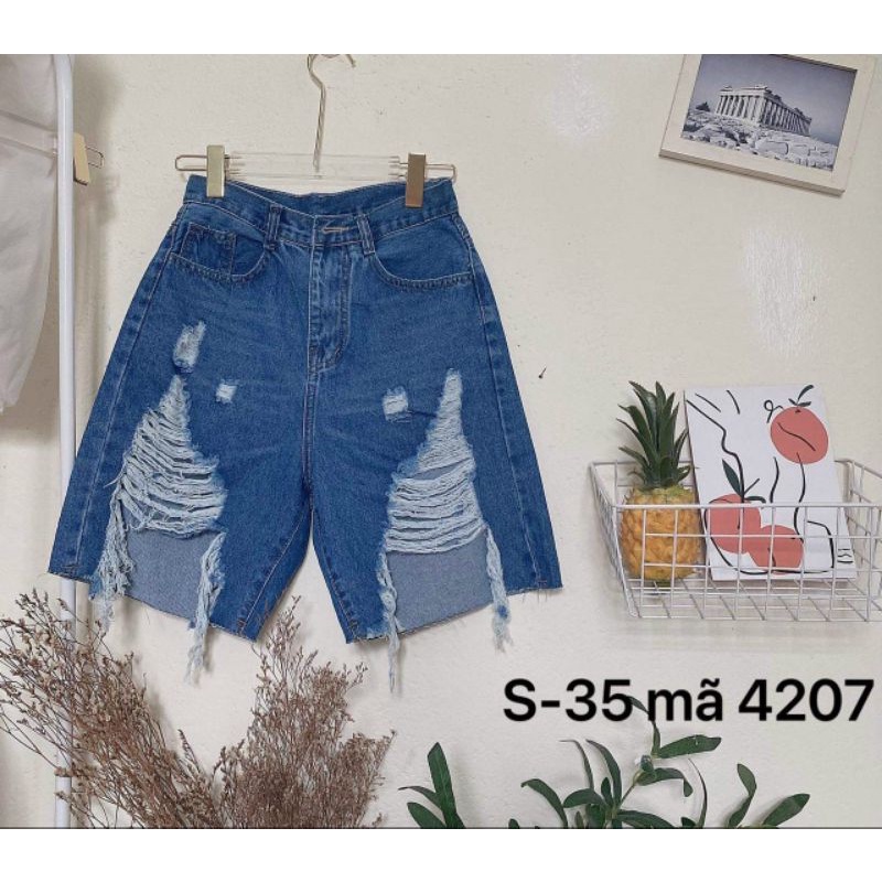 Quần short ngố jean nữ rách.#4204-Hàng VNXK-KingJean