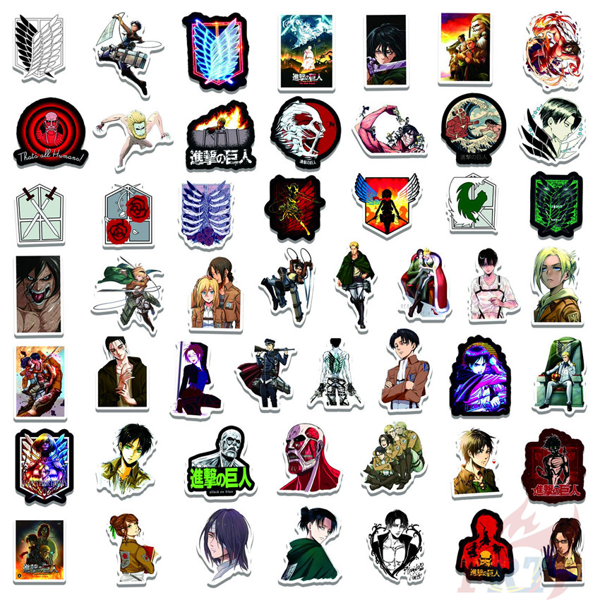 Bộ 50 Nhãn Dán Hình Anime Attack On Titan Series 07 Ấn Tượng