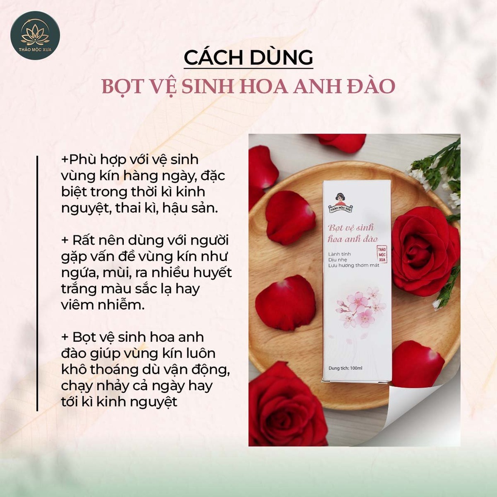 Bọt vệ sinh hoa anh đào giúp làm sáng hồng và thơm mát Thảo Mộc Xưa 100ml