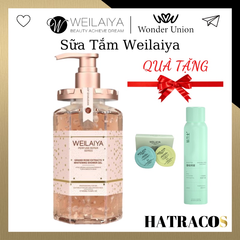 Sữa Tắm WEILAIYA Chính Hãng Nước Hoa Dưỡng Ẩm Trắng Da Cánh Hoa Hồng 450ml ST01