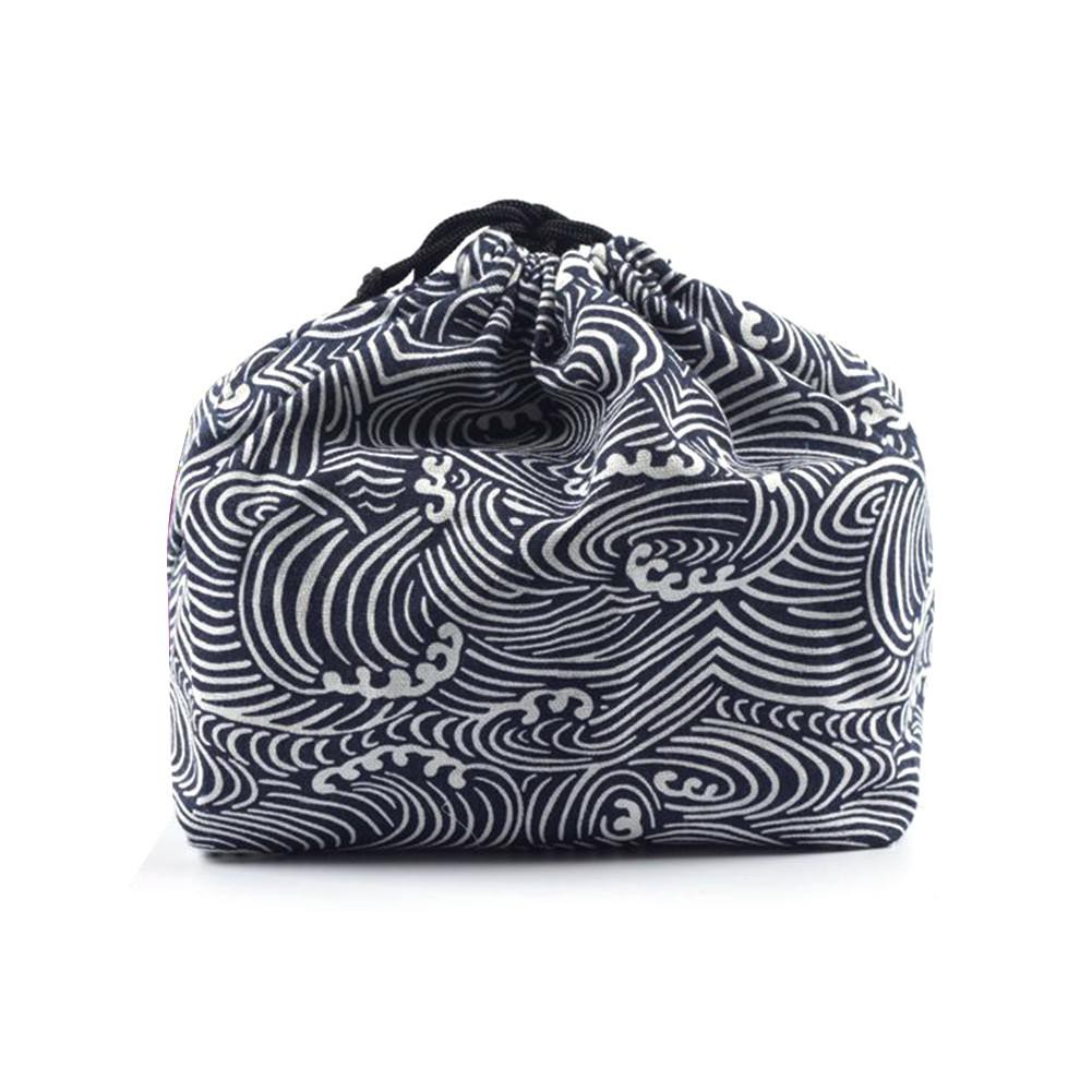 Gelaiai Japanese Style Lunch Box Bag Japanese Style Bento Tote  Pouch Portable Lunch Box Storage Travel Picnic Tea Sets Bag
