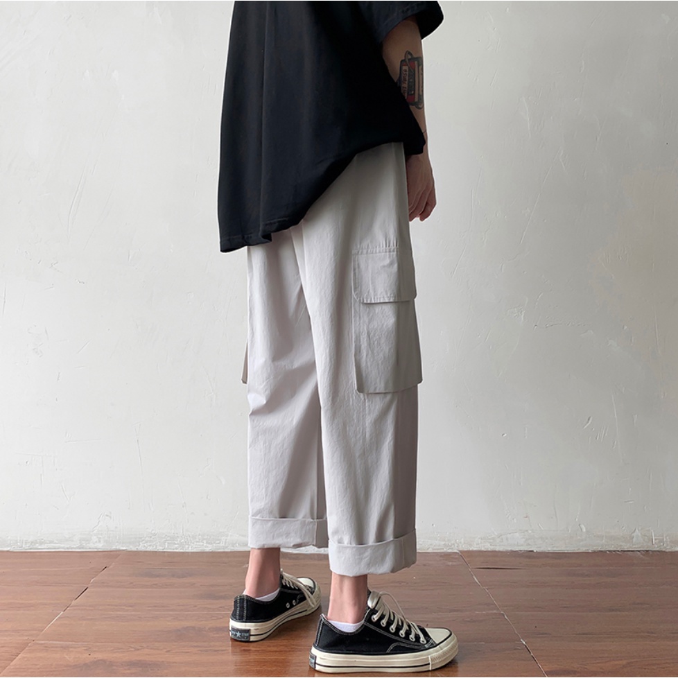 Quần jean dài ống rộng phong cách Hàn Quốc thời trang unisex đơn giản cho nam