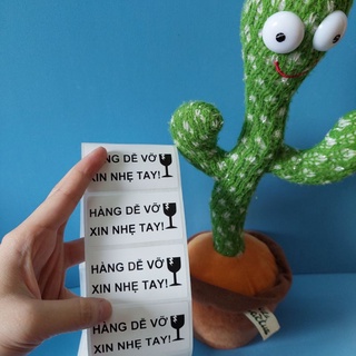 100 Tem cảnh báo hàng dễ vỡ, có sẵn keo kích thước 6x3cm