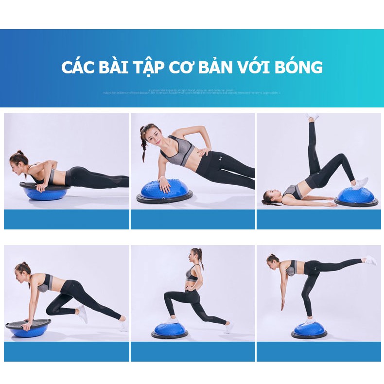 Bóng tập thăng bằng gym yoga cao cấp có kèm dây kháng lực tay cầm TOPBODY