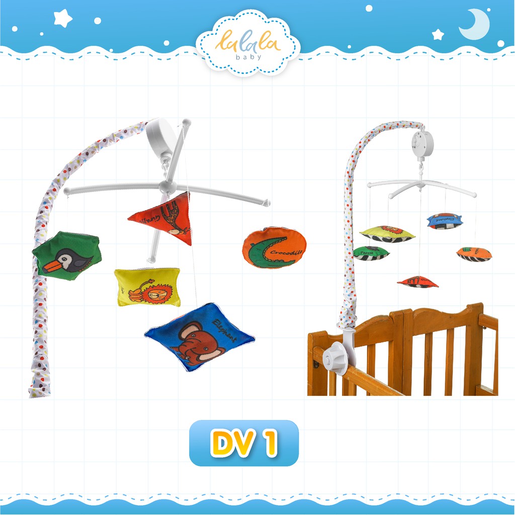 Set đồ chơi cho trẻ sơ sinh: Treo cũi phát nhạc và sách vải kích thích thị giác Lalala baby - Đi nào thỏ trắng!