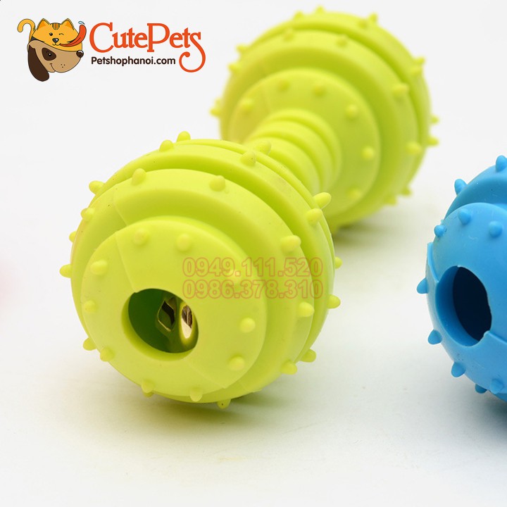 Đồ chơi cao su gắn chuông hình quả tạ gai cho chó - CutePets Phụ kiện chó mèo Pet shop Hà Nội