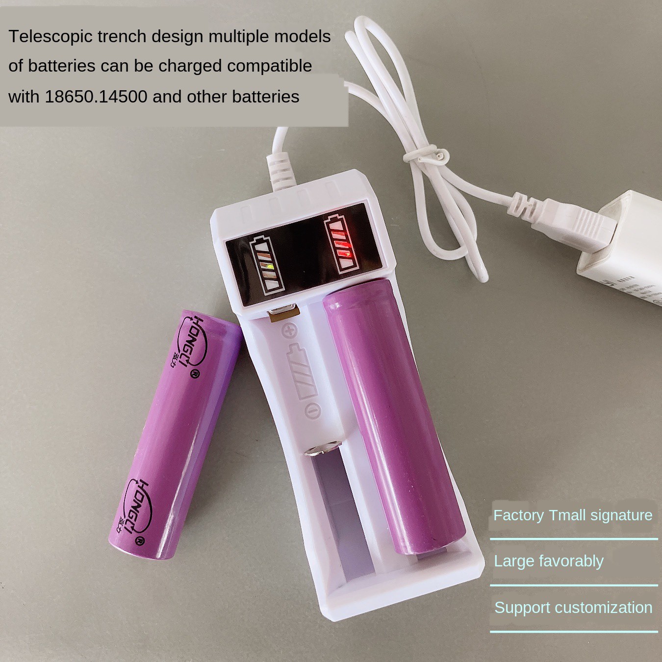 Fast Charger 18650 Battery 14500 Lithium Battery Intelligent LED 2 Slots USB Charger